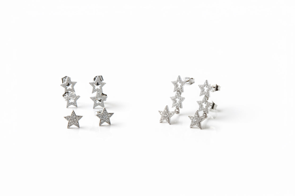 Set di 6 Orecchini Star